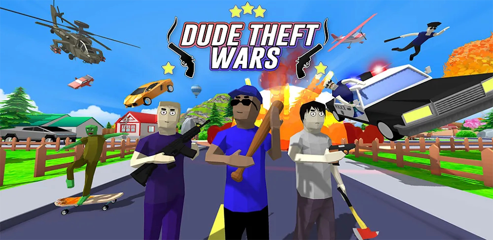Dude Theft Wars Shooting Games MOD APK Cover