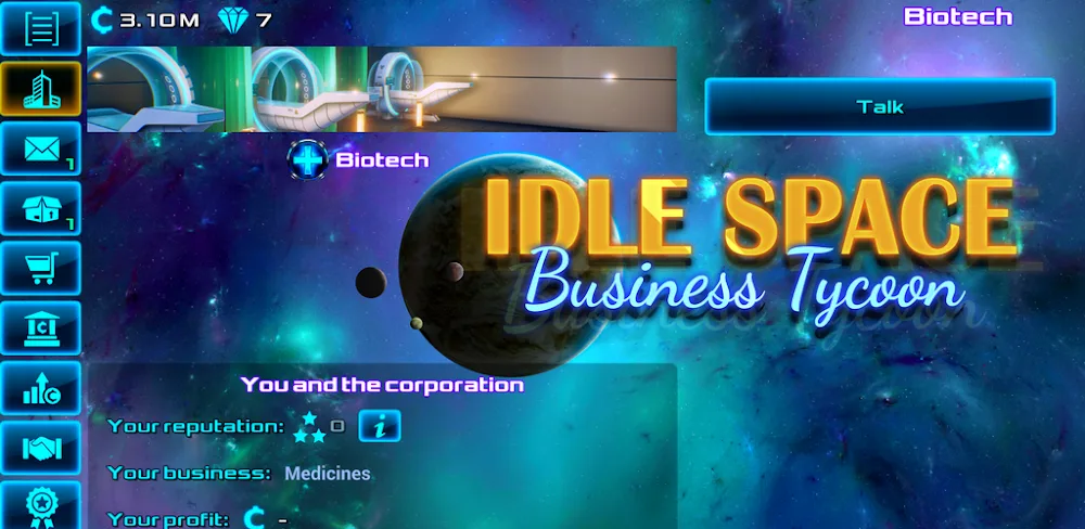 Idle Space Business Tycoon MOD APK Cover