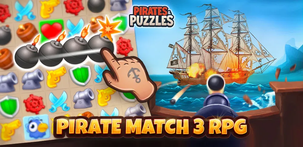 Pirates & Puzzles Match 3 PvP MOD APK Cover