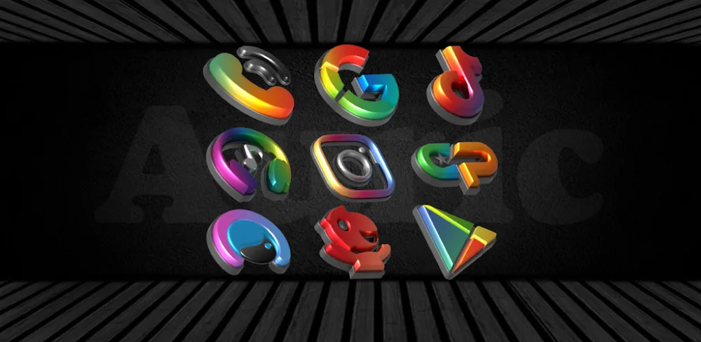 Auric Dark 3d Icon Pack MOD APK Cover