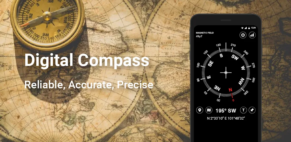 Digital Compass MOD APK Cover