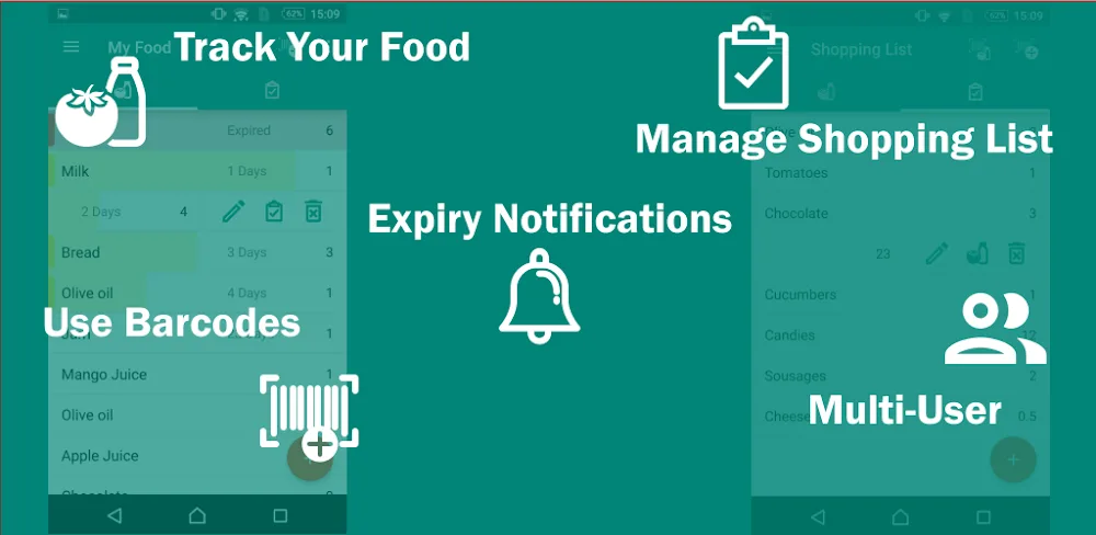 Food List Tracking & Shopping MOD APK Cover