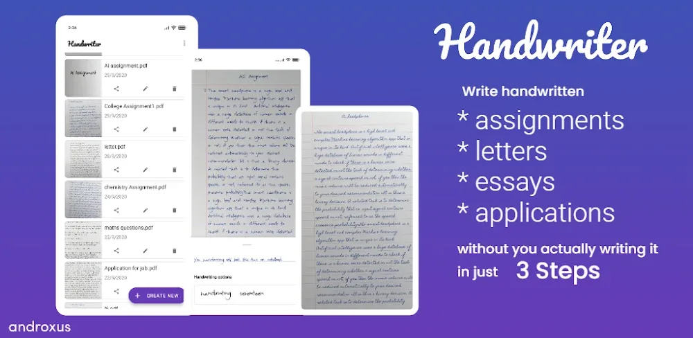 Handwriter: text to assignment MOD APK Cover