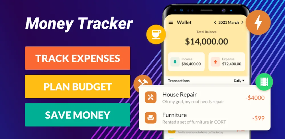 Money Tracker Expense Tracker MOD APK Cover