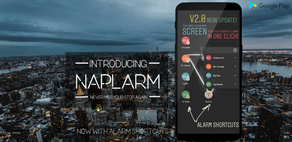 Naplarm – Location / GPS Alarm MOD APK Cover