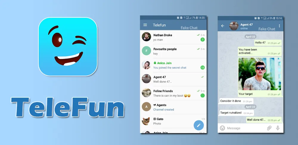 Telefun Fake chat maker Prank MOD APK Cover