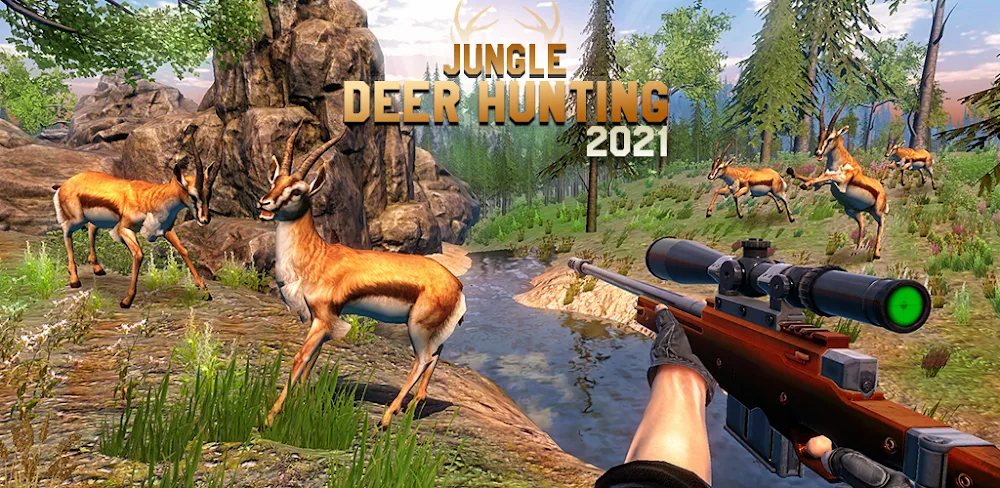 Jungle Deer Hunting Games 3D MOD APK Cover