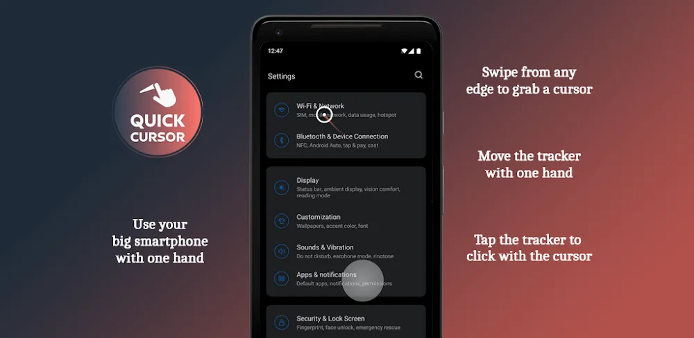 Quick Cursor: One-Handed mode MOD APK Cover